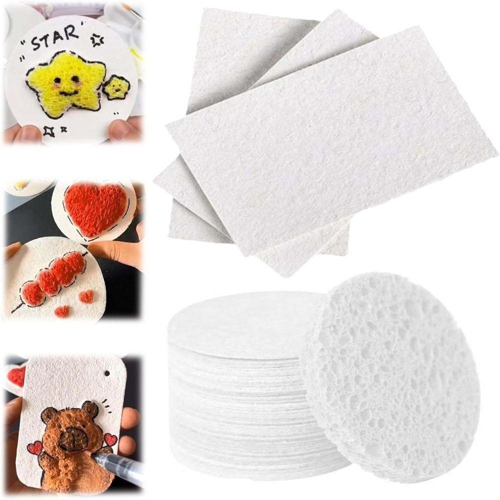 

Foam Puffy Texture Paper Educational Toy Facial Cleansing Sponge Magic Drawing Tools for Children Round/Green