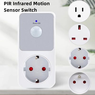 PIR Sensor Steckdose Schutz Sicherheitssteckdose 120° Grad Weitwinkel Automatische Sensoren Lichter Induktion PC Flamme Schalter Lampe