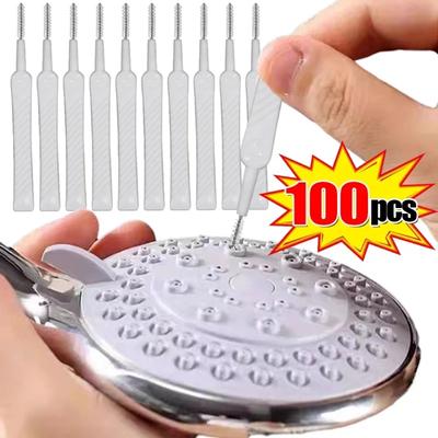 Lot de 50 brosses de nettoyage de douche en nylon anti-obstruction pour pommeau de douche, pour clavier d'ordinateur, téléphone, poussière