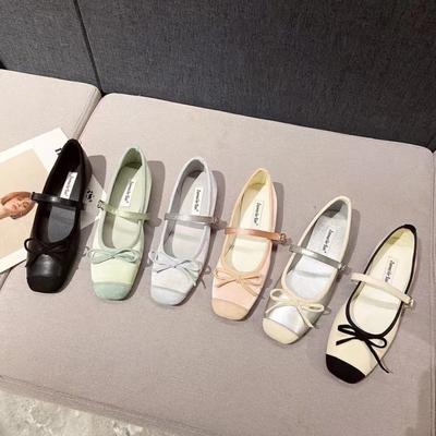 2025 Spring and Autumn New Flat-bottomed French Small Fragrant Mary Jane Single Shoes Women's Shoes Square Head Ballet Shoes