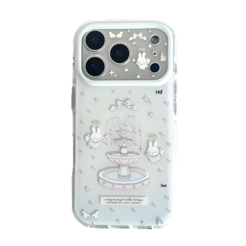 

Adorable Rabbit Fountain Phone Case for iPhone 17/16/15 Promax 16