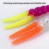 20Pcs 5CM/2G Soft PVC Worm Bait Fork Tail Two-color Bionic Artificial Worm Lure Swimbait Saltwater Freshwater Fishing Accessories