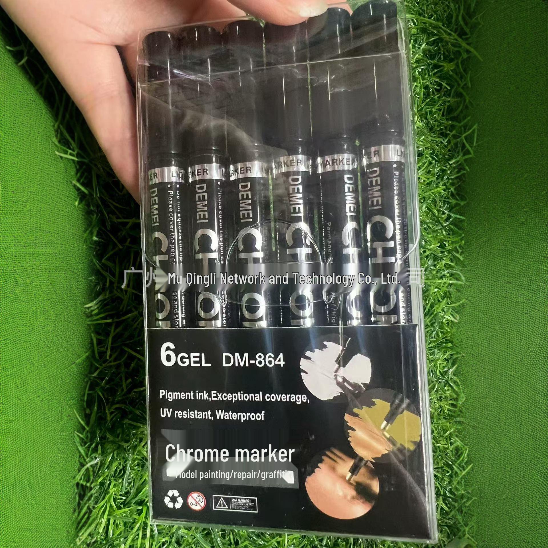 

Mirror Silver Electroplating Touch-Up Pen - Waterproof Metal Marker for Car Repair and Model Painting Copper Single Pen (6 pcs/card)