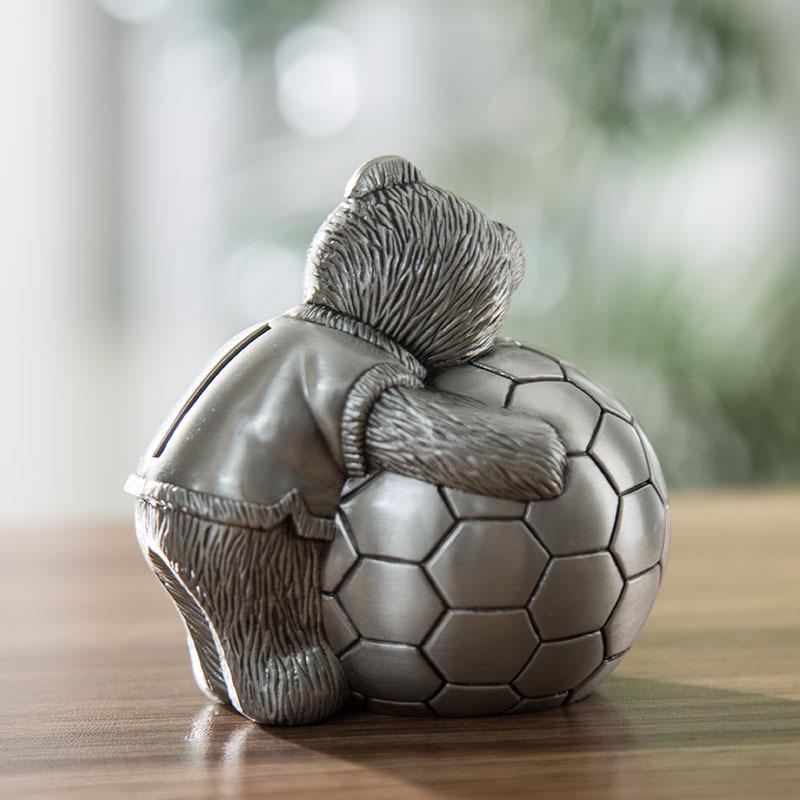 Retro Bear Football Coin Piggy Bank For Kids Creative Cartoon Money Bank Home Decor Ornament Christmas Or Birthday Gift