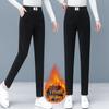 Women's High-Waisted Corduroy Carrot Pants: Fleece-Lined, Casual Straight-Leg for Autumn & Winter