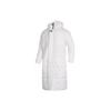 Solid Color Sports Casual Hooded Windproof Long Cotton Coat Men Outerwear White DZ1435