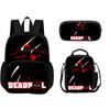 Deadpool  School 3Pcs Set with Front Pocket Backpack+lunch Bags+Pencil Bag Fashion Schoolbag Backpack Trend Kids Gift