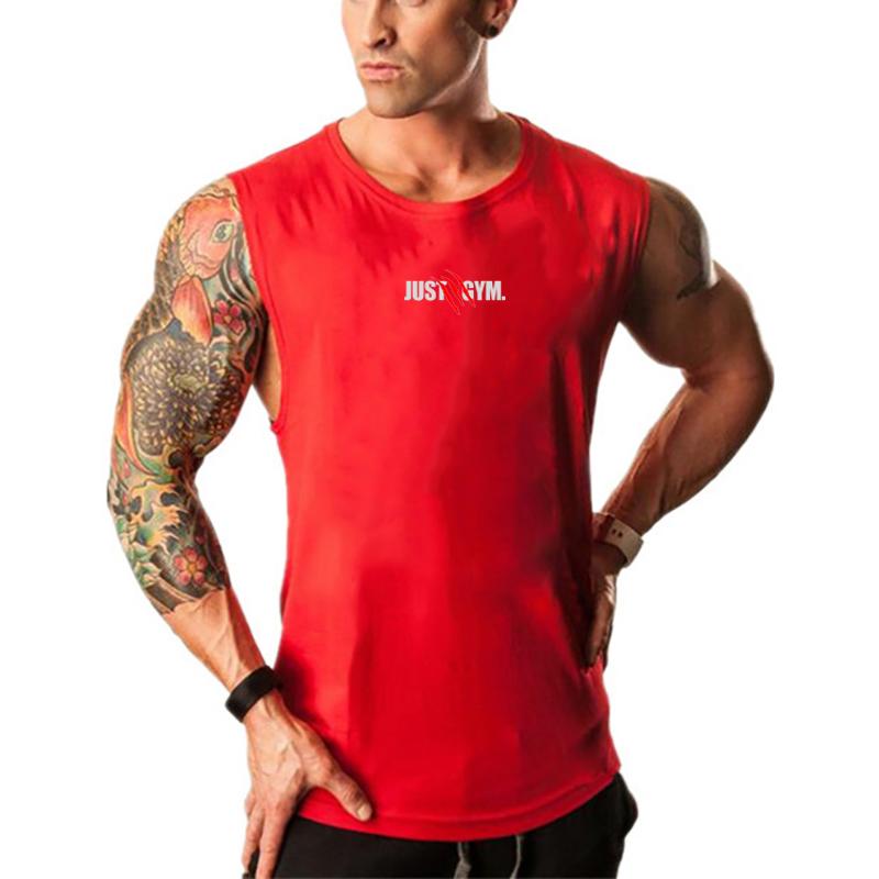 Muscleguys New Casual Sports T-shirt Elastic Sleeveless Short Sleeve Men's Fitness Sweat-absorbing Vest