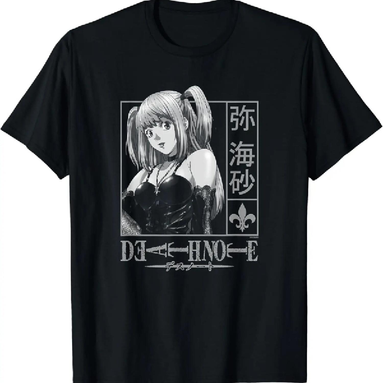 

Death Note Misa Kanji Frame T-Shirt Print Creativity Novelty Male Women Short Sleeve Fashion O-Neck Short Sleeves Shirts XL чорний