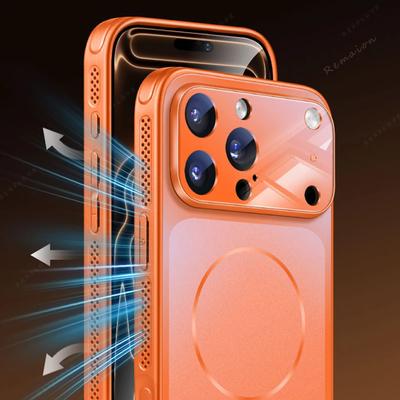 Magnetic Phone Case for For Iphone 14 1 16 12 13 17 Air Pro Max Plus  Matte Corning Glass Charge Protector Cover