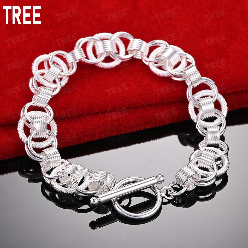 925 Sterling Silver Vintage Multi-Layer Exquisite Linked Bracelet Gift Jewelry