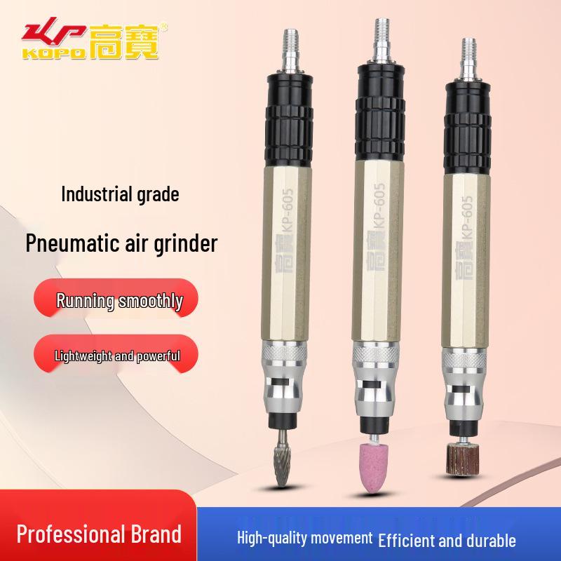 Gaobao Pneumatic Engraving Pen - Variable Speed 3mm Wind-Driven Polisher & Grinder.