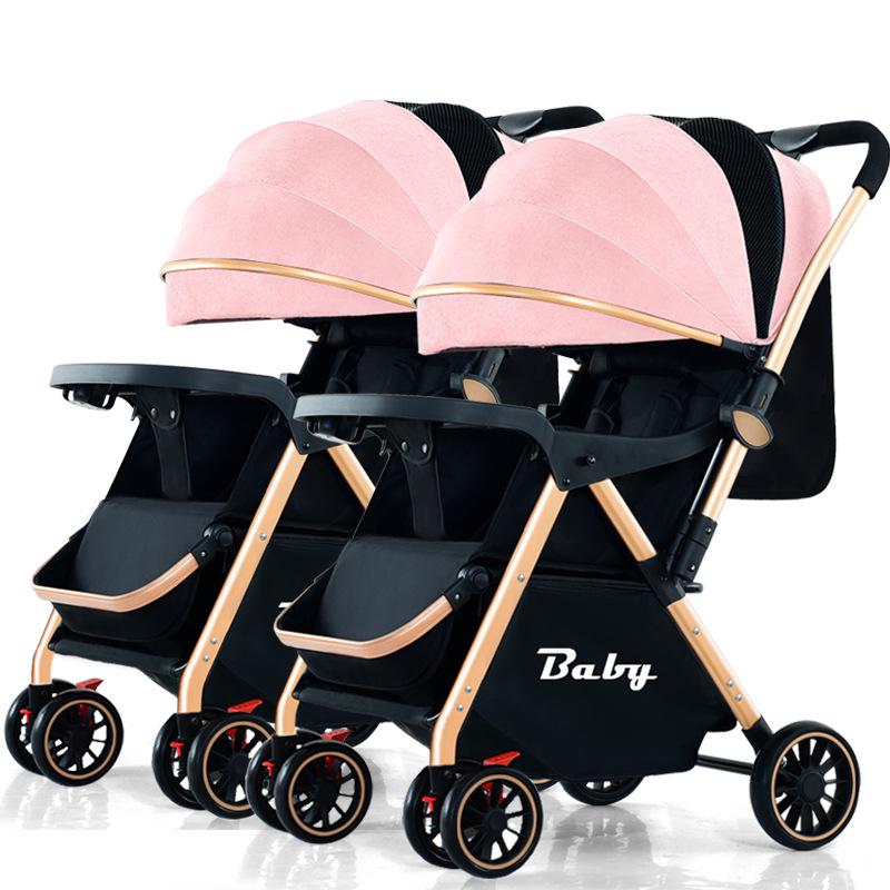 Lekki Wózek Bliźniaczy: Składane, Opcja siedzenia i leżenia dla dzieci