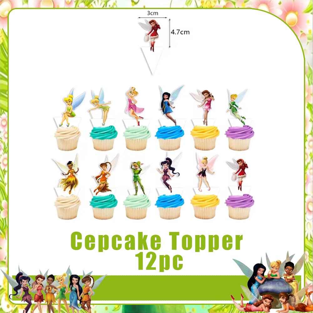 Peter Pan Tinker Bell Birthday Party Decoration Cake Topper Balloon Princess Forest Elf Background Banner Boy Girl Gifts