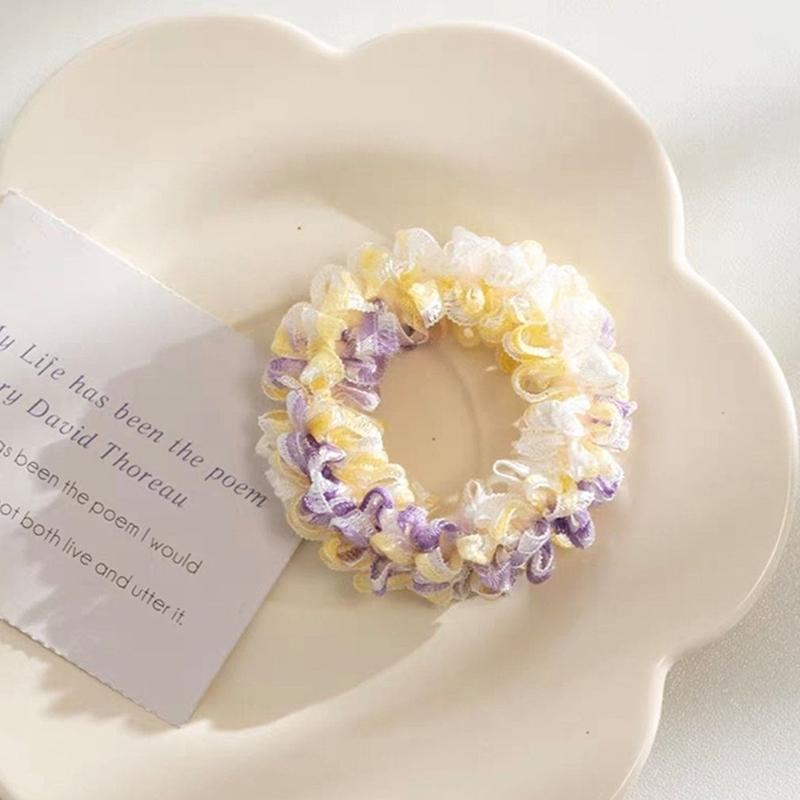 Lace Scrunchies French Chic Elastic Hair Bands Girls Colorful Ponytail Holder Headwear Hair Rope Women Hair Accessories