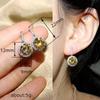 Cao Shi Luxury Round Zircon Pavé Earrings - Fashionable All-Match Jewelry for Ladies