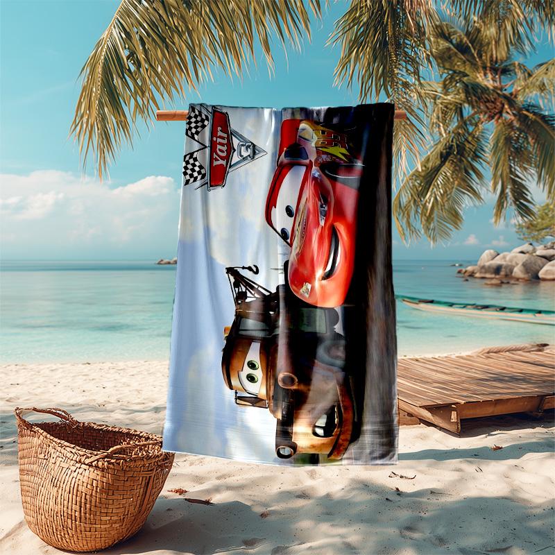 1pc Cars Movie Characters Beach Towel, Highly Absorbent, Soft Comfortable, Yoga, Swimming, Fitness, Camping, Beach Activities. B73007