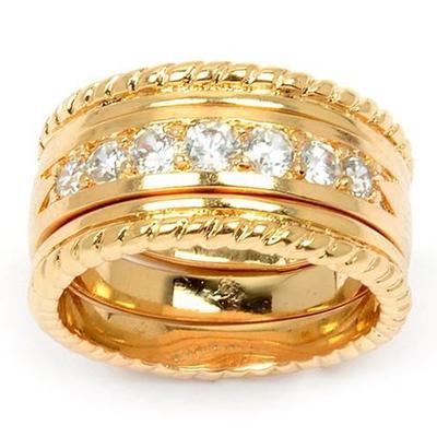 Gold Plated Ring 'Goddess' White Gold - 11 Mm