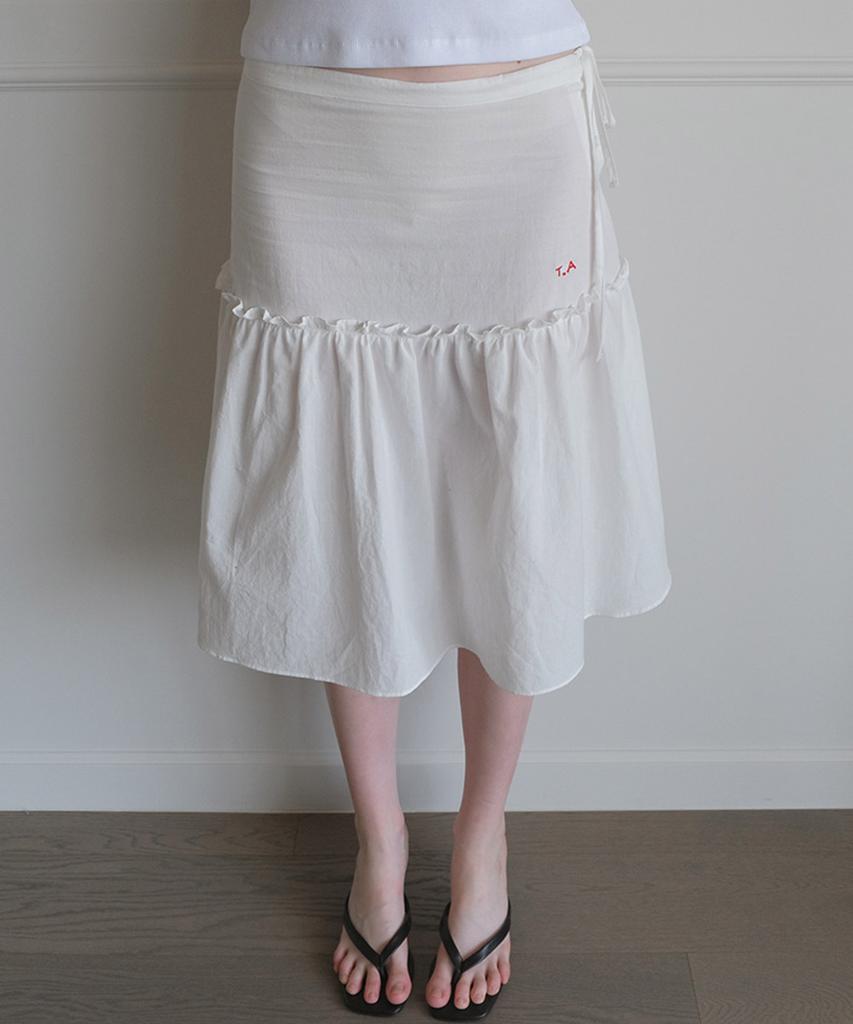 TARVERT Maiden Flare Midi Skirt - White