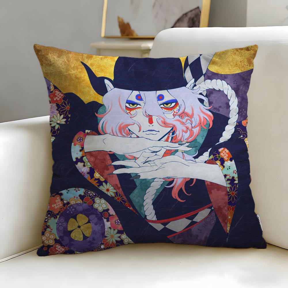 classic anime Mononoke Cushion Cover Soft & Easy-Wash Pillow Case – Versatile for Couch, Bed, Travel and Office