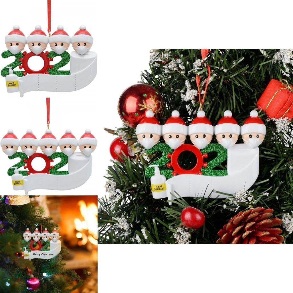 2020 Xmas Christmas Tree Hanging Ornaments With Diy Family Name Santa Pendants