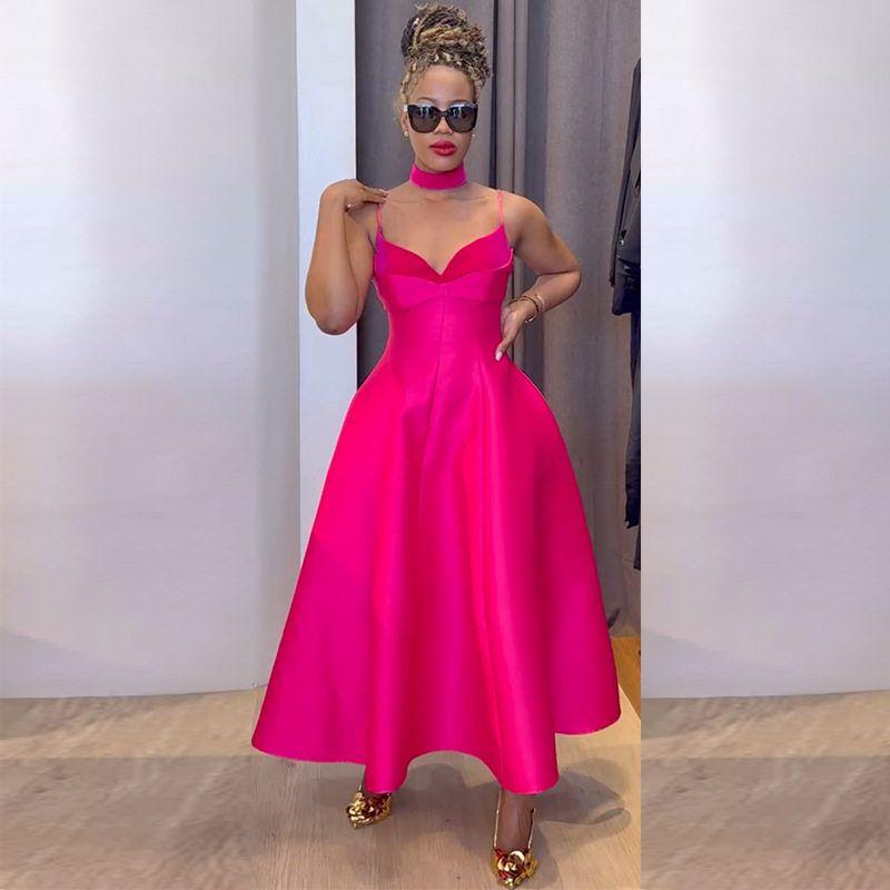 European and American Women's New Fashion Elegant and Stylish V-Neck African-Style Dress Long Dress Sexy Dress