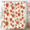 Strawberry Bath Curtain Waterproof Shower Liner for Bathroom Decor Modern Floral Pattern