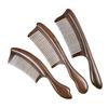 Gold Thread Sandalwood Handle Wooden Hair Comb with Engraving - Natural Solid Wood Home Gift