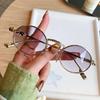 Retro Small Frame Punk Hip Hop Round Sunglasses - European & American Street Style for Women