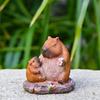 Detailed Resins Mother Child Capybara Miniature Figurine Animal Sculpture Ornament for Desktop and Garden Display Decors