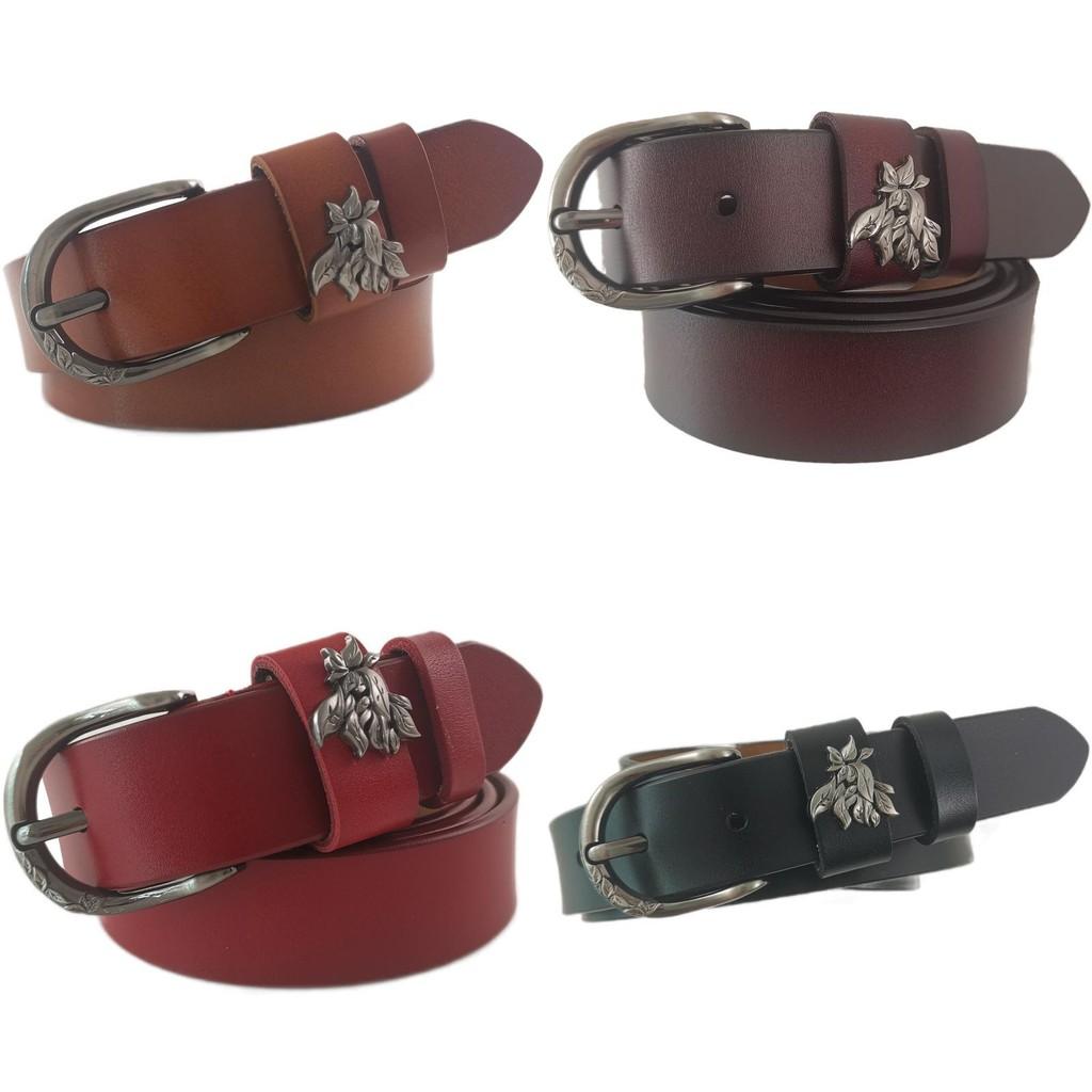 Leather Twoply Handcrafted Belt With Pin Buckle For Daily Casual Use Fashion