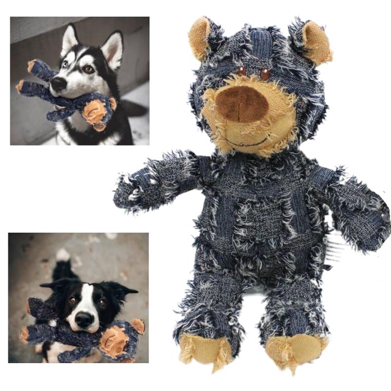 Zabawka dla zwierząt Teddy Bear, zabawka wydająca dźwięki, interaktywna, dla psów, do zgrzytania, czyszczenia zębów, antygryzowa, Abreact, zabawka dla misia, artykuły dla zwierząt