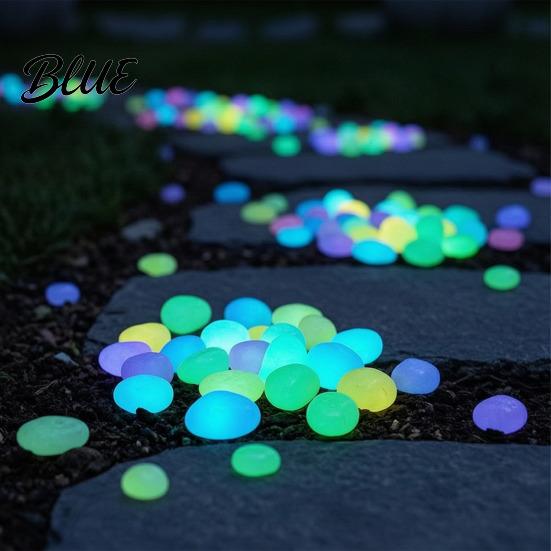 Fade Resistant Glow Rocks 1.5cm Luminous Stones in The Dark Garden Pebbles Outdoor Glowing Rocks Stones Decorative Pebbles for Pathway Patio