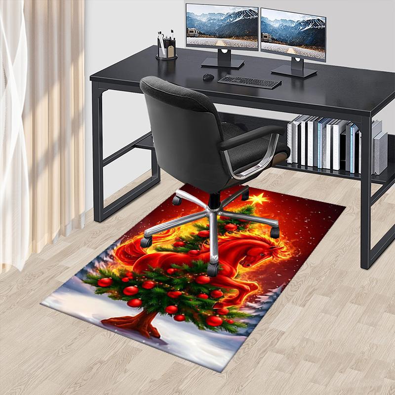 

Christmas Horse Chair Mat - Anime Cartoon Design, Non-Slip Carpet for Office, Home Decor, Living Room, Bedroom, Gaming Room & Dormitory.R046 60cm by 90cm
