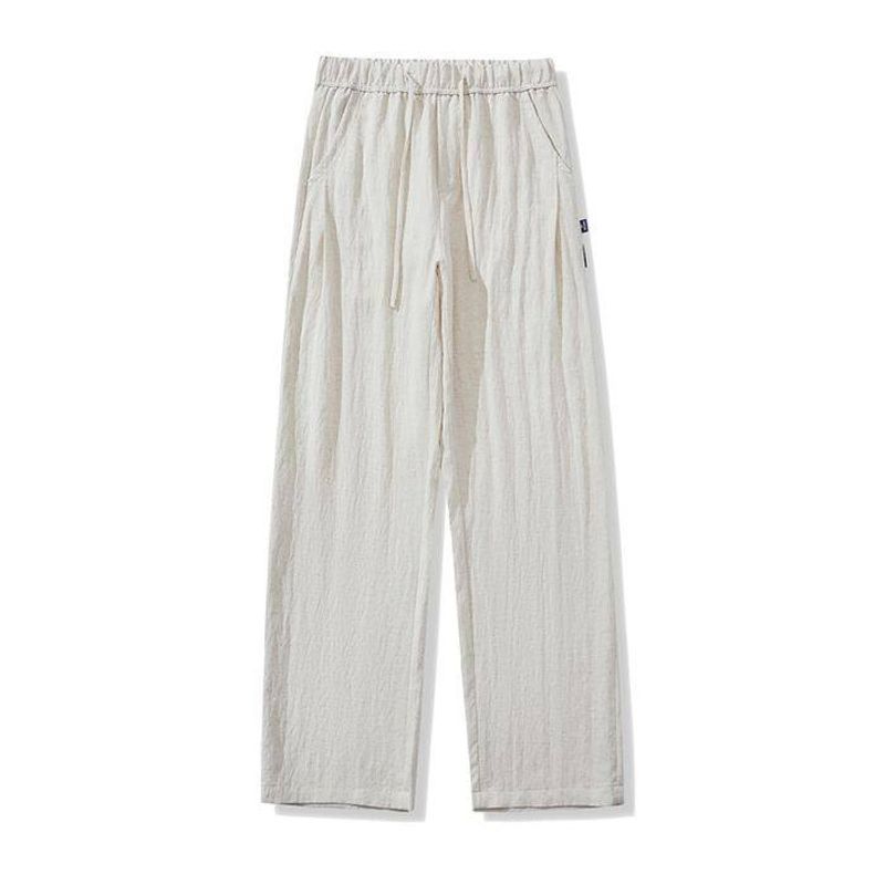 Foreign Trade Tail Order Cattle Goods Youth Cotton Linen Fabric Business Trousers White 28