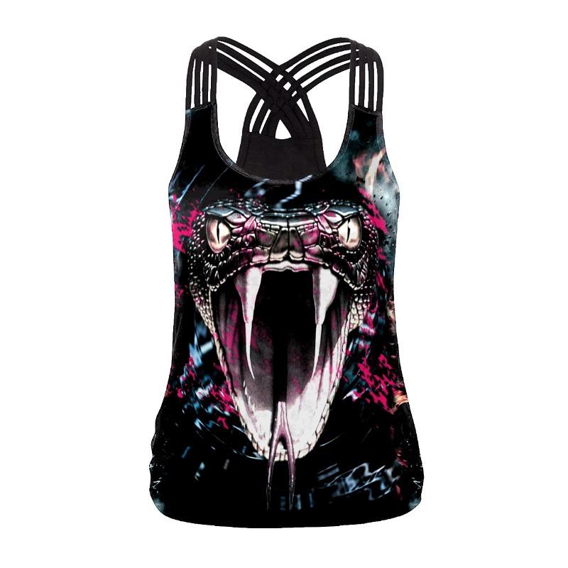 A Halloween women's horror skull digital print vest
