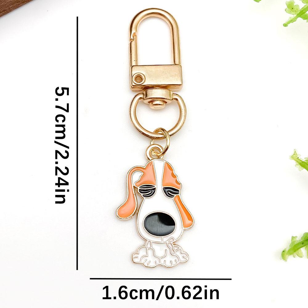 Cartoon Drip Oil Dog Keyring: Schnauzer, Corgi, Pekingese Zinc Alloy Pendant