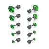 Mixed Round Zirconia Stud Earrings Set, Stainless Steel, Four-Prong Design.