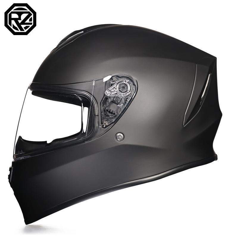 

Motorcycle outdoor helmet for men and women, full-face helmet for all seasons, single visor, Bluetooth safety helmet, personalized and trendy M матовый черный
