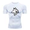 Men's Quick Dry Compression Athletic T-Shirt, Stylish Wolf H