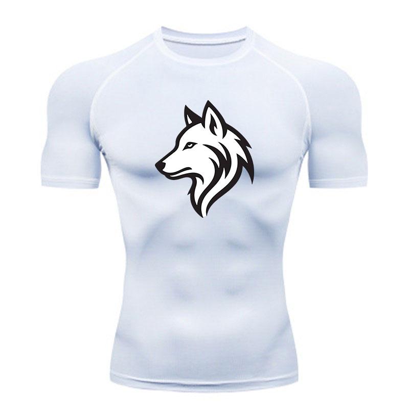 Men's Quick Dry Compression Athletic T-Shirt, Stylish Wolf H