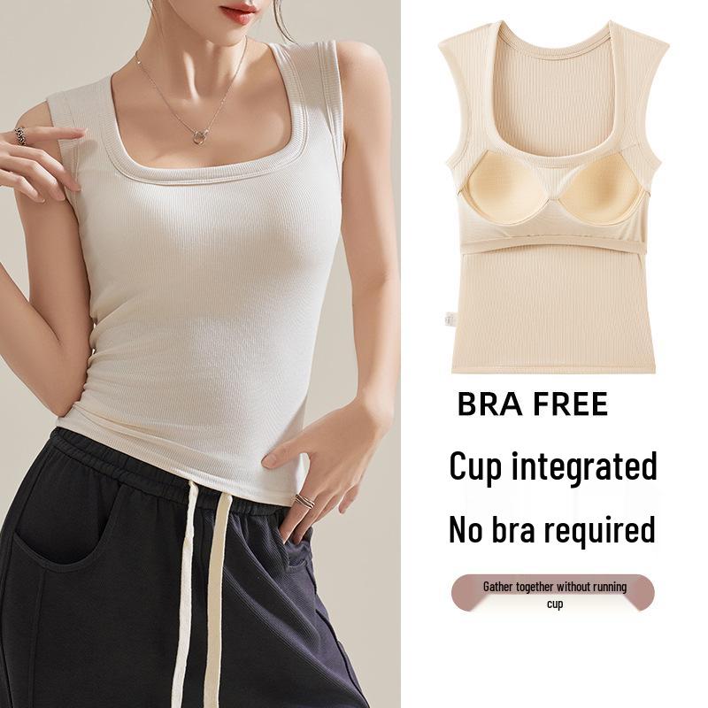 Women's Slimming Sleeveless Camisole with Built-in Chest Pad - Spring/Summer