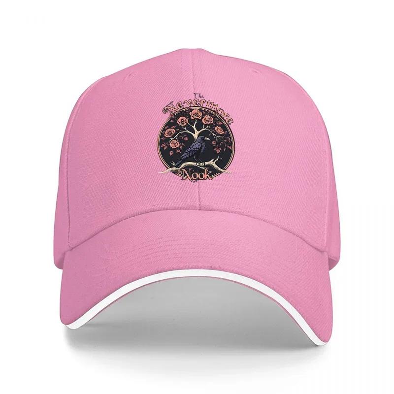 Nevermore Black Crow Tree Embroidered Baseball Cap Gothic Style Hat for Unisex and Women