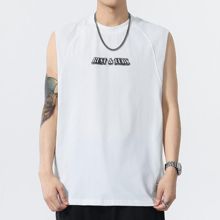 

Новая летняя майка без рукавов с английским алфавитом из чистого хлопка в американском спортивном стиле для мужчин 4XL