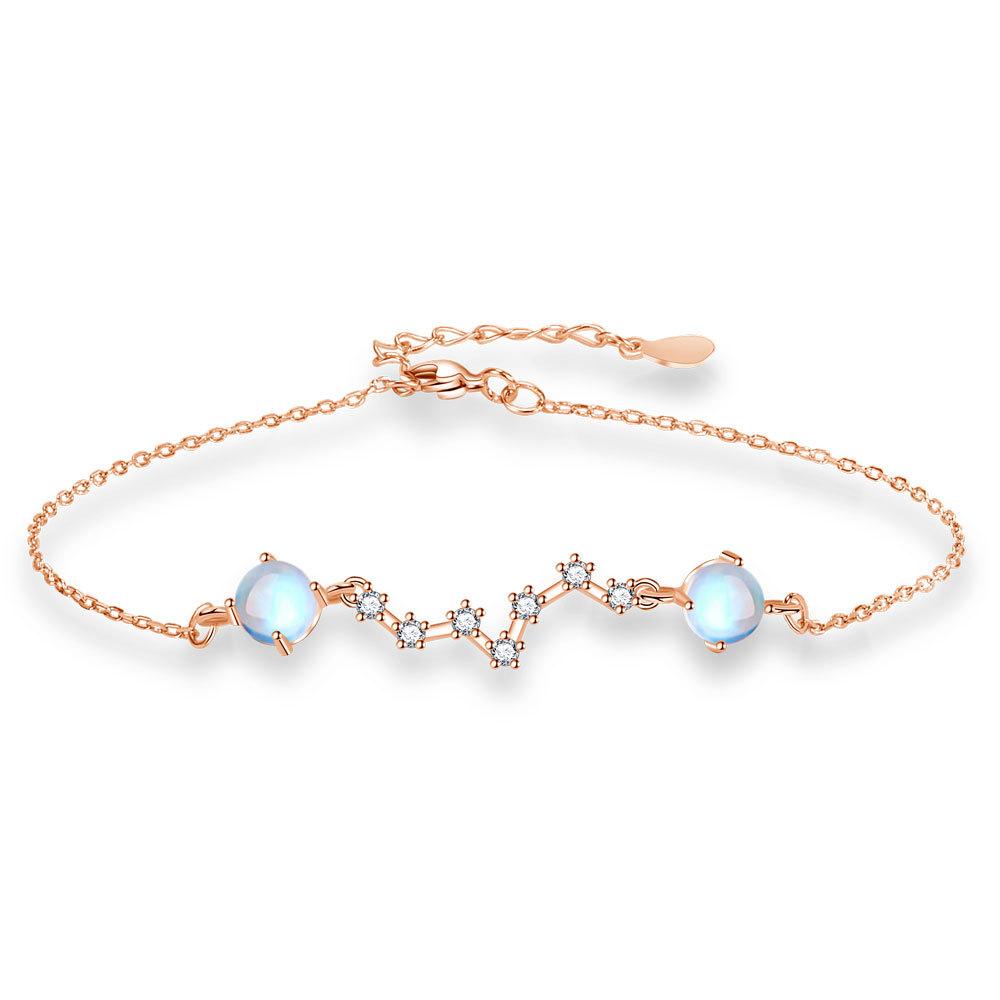 

Романтичный модный браслет и ожерелье с лунным камнем, Большой Медведицей, семью звездами, женский легкий роскошный браслет со стразами, ожерелье мечты