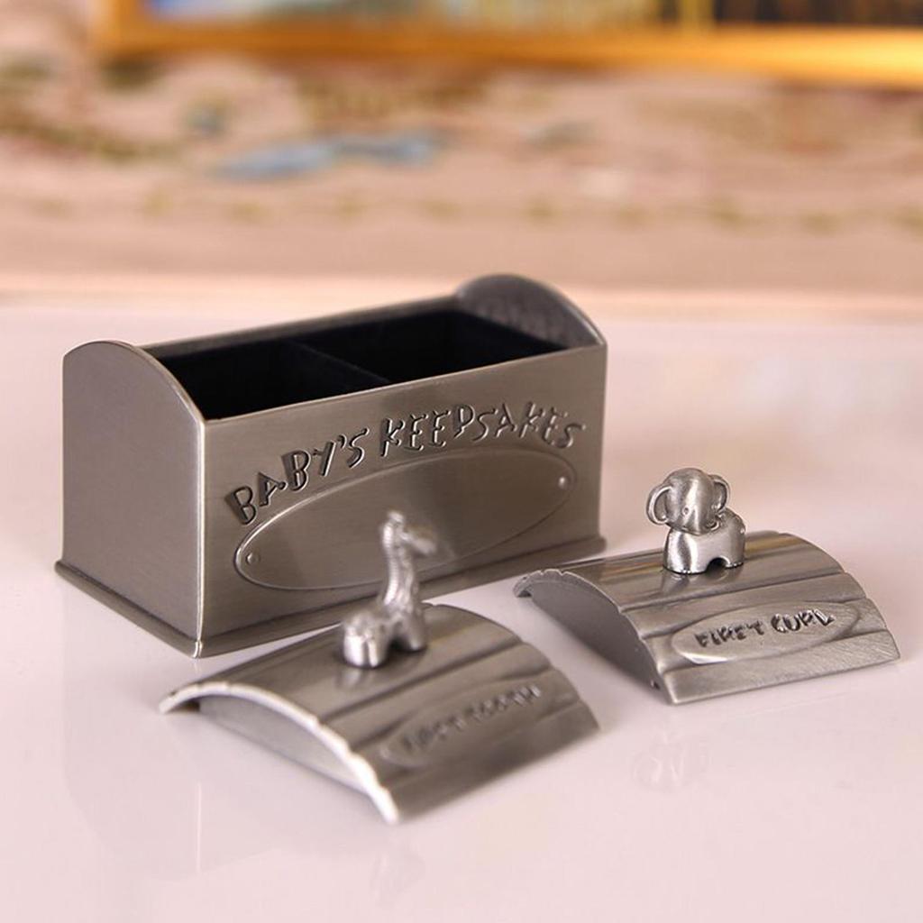 Baby Tooth Keepsake Box Animal Design Zinc Alloy Teeth Box For Kids Elegant Memory Tin For Children Toddler Girls Baby Kid