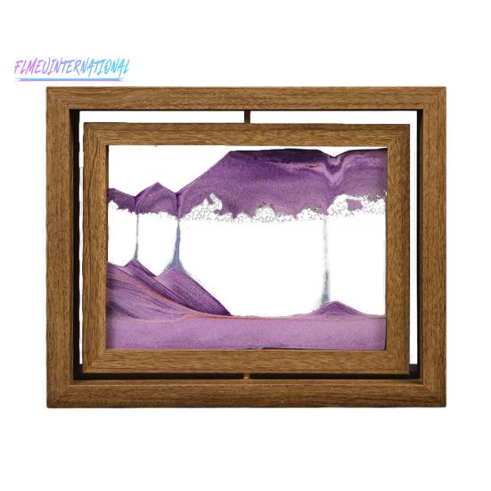 1 Set Quicksand Painting Lead-free Process - Rotating Layered Transparent 3D Liquid Hourglass Dynamic Sand Landscape Home Decor