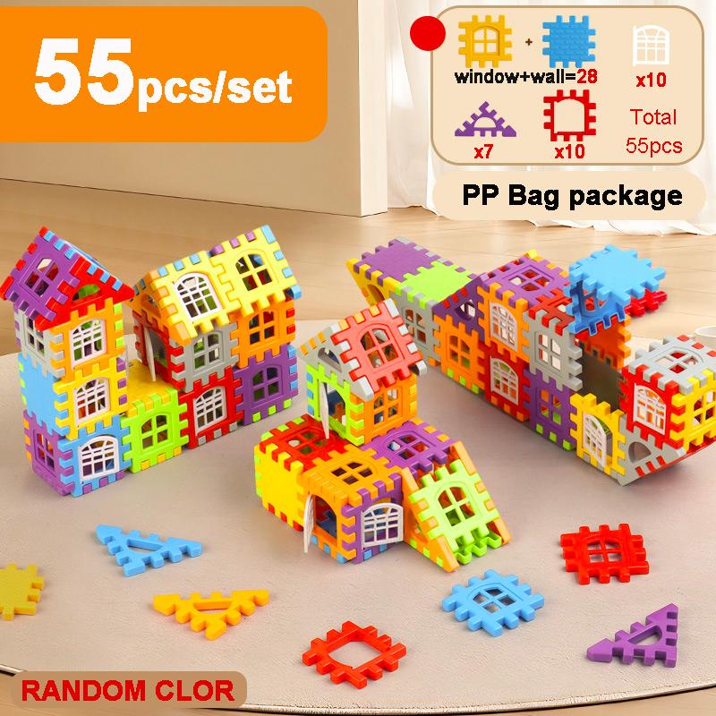 DIY Large Size Building Blocks Toy Simulated House Window with Big Capacity Storage Box Football Shape Small Seat Gifts for Kids