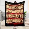 Halloween Horror Icons Blanket Ultra-Soft Suitable for Seaside Bed Livingroom All-Season Use Playful Design Perfect Gift for Relatives and Friends