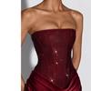 SDM111 temperament tube top hot diamond splicing short Spice Girl dress new product